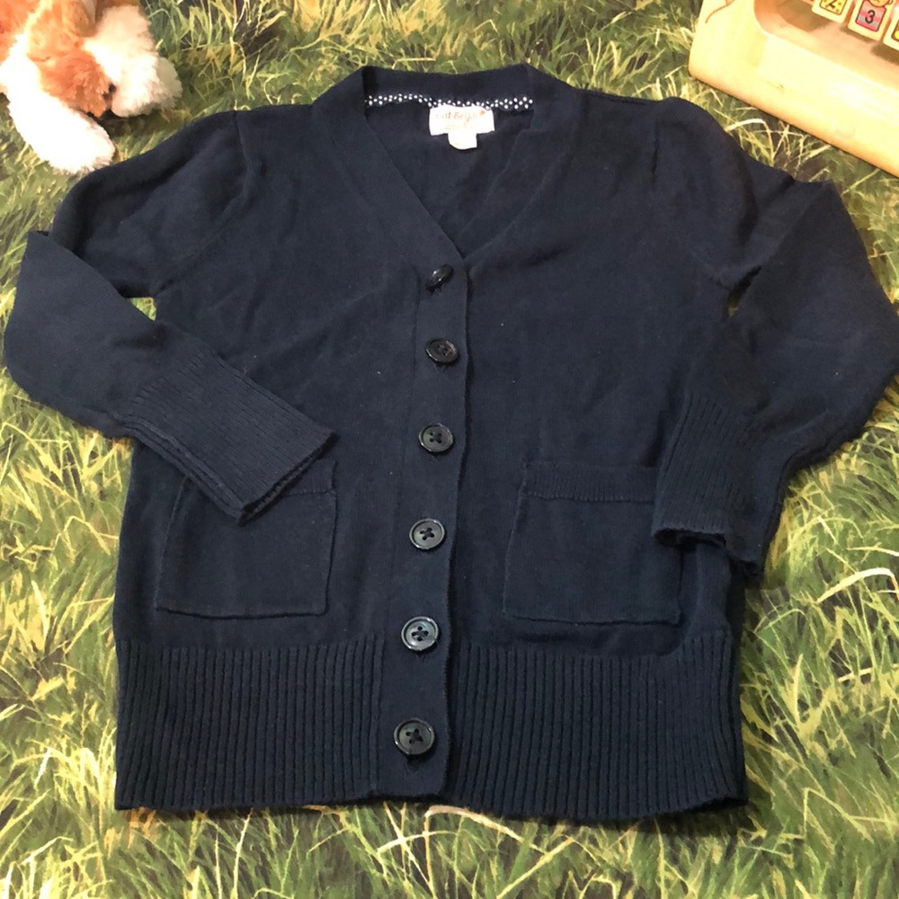 Girls School uniform navy blue knitted sweater size XS 4-5